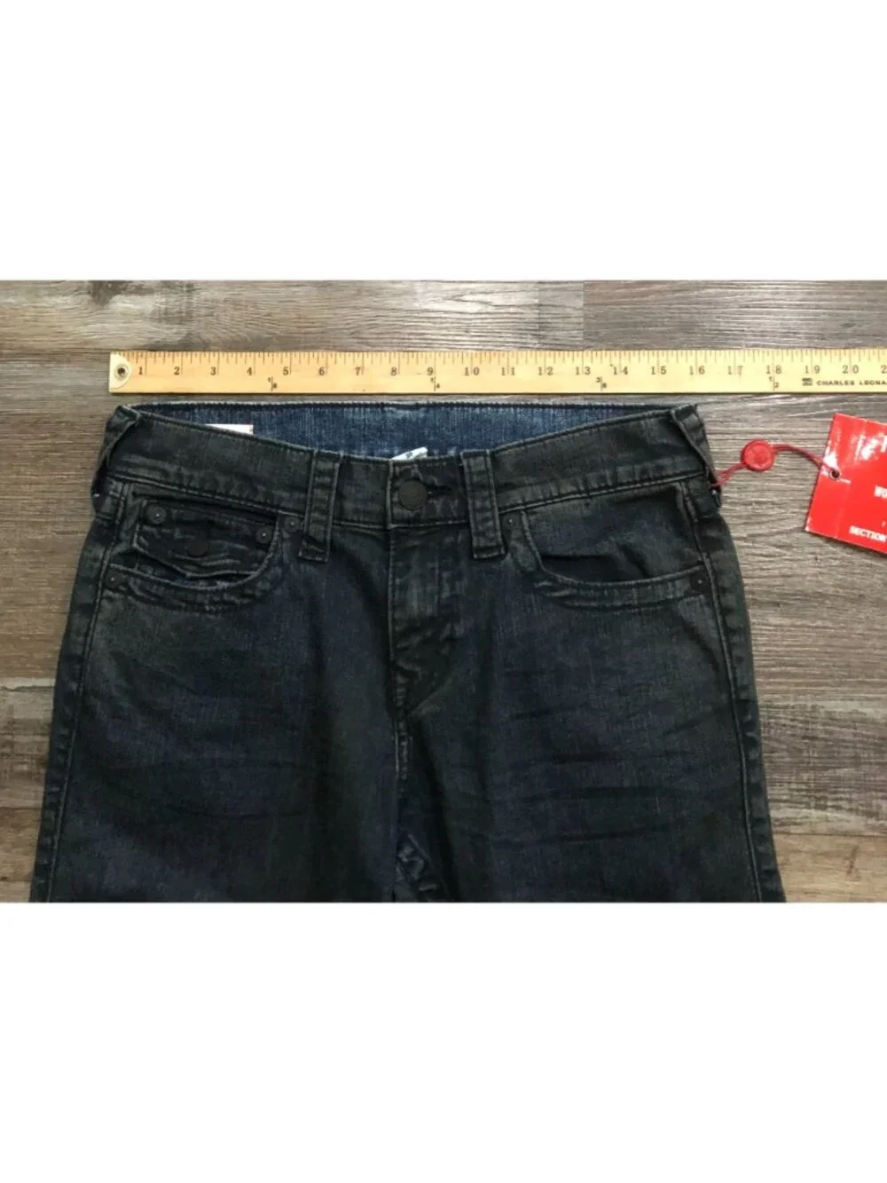 True Religion Mens 30x34 Ricky Relaxed Straight Fit Dark Wash Jeans New w $140 T